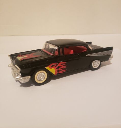 Majorette 1957 57 Chevy Bel Air 1:32 Scale Black with Flames - Picture 1 of 10