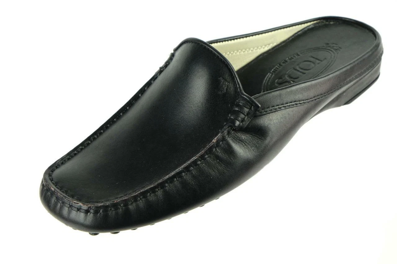 TOD’S 2x Sandali neri TOD'S in pelle strutturata mules slides 7 ITALIA