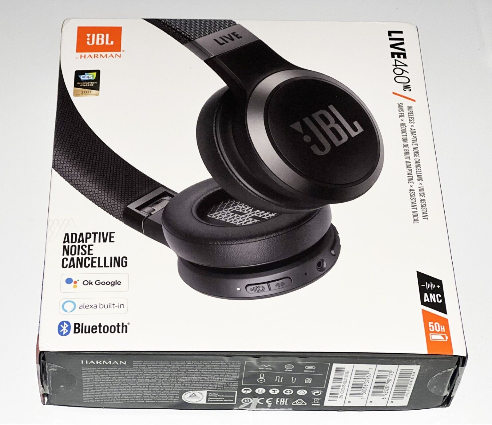 JBL Live 460NC Wireless On-Ear Noise Cancelling Headphone Bundle with GSport Case (Black)