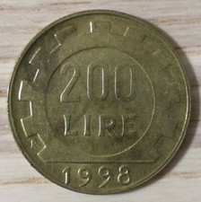 MONETA REPUBBLICA ITALIANA 200 LIRE 1998 -