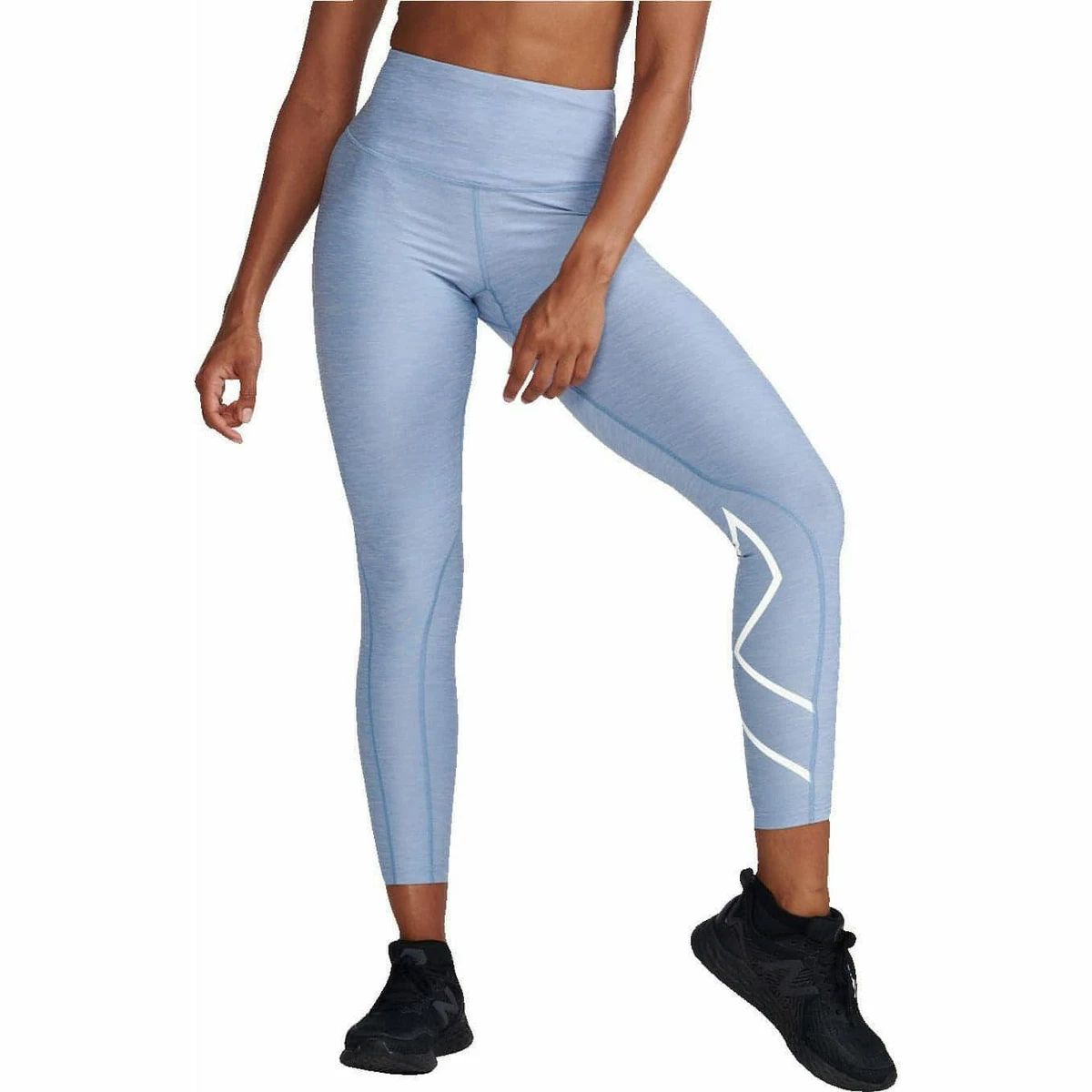 2XU Motion Print Hi-Rise Womens Long Compression Tights - Blue