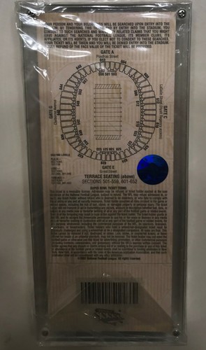 2002 Super Bowl XXXVI Patriots/Rams Full ticket+acrylic paperweight display case - Bild 2 von 12
