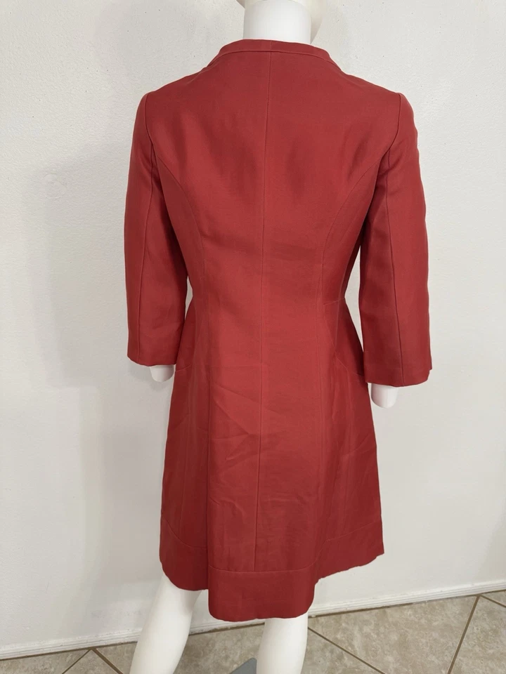 J. Mendel Persimmon Silk Gazar Organza Coat Made US Fits M - Image 2 of 4