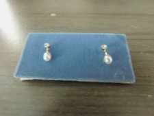 Franklin Mint Princess Diana Glamour Doll Faux Pearl/Faux Diamonds Earrings
