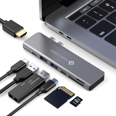 7-in-2 USB C Hub Adapter 3xUSB 3.0, SD/TF Card Reader, 4K HDMI