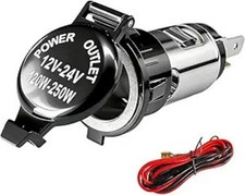 Car Cigarette Lighter Socket, 12V/24V Female Power Outlet Plug with Cover Wiri