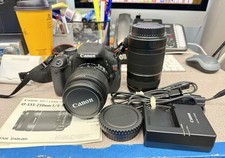 Canon Rebel T3i DSLR Kit W/ 18-55mm  55-250mm EF-S IS II Lenses  Bag
