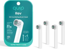 Quip Rev 360 Oscillating Electric Toothbrush Heads - 4 Pack