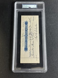 Fred Clarke Signed Check Baseball HOFer Auto Died 1960 Pirates PSA/DNA 9 MINT