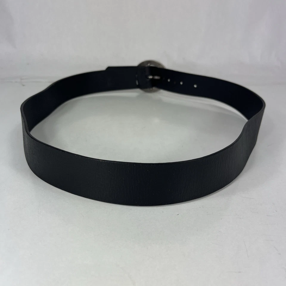 Cinturón ancho de cuero genuino negro - para mujer talla 36 Foto 4 de 4