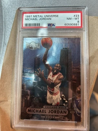 1997-98 Metal Universe Championship Preview Michael Jordan #23 PSA 8