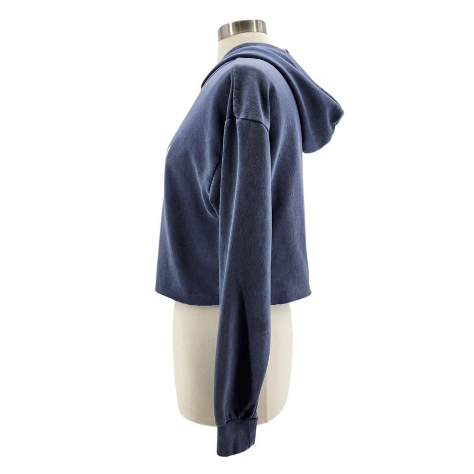 Playboy Pacsun Womens Medium Hoodie Playboy Bunny Logo Cropped Zipper Blue - Image 3 of 4