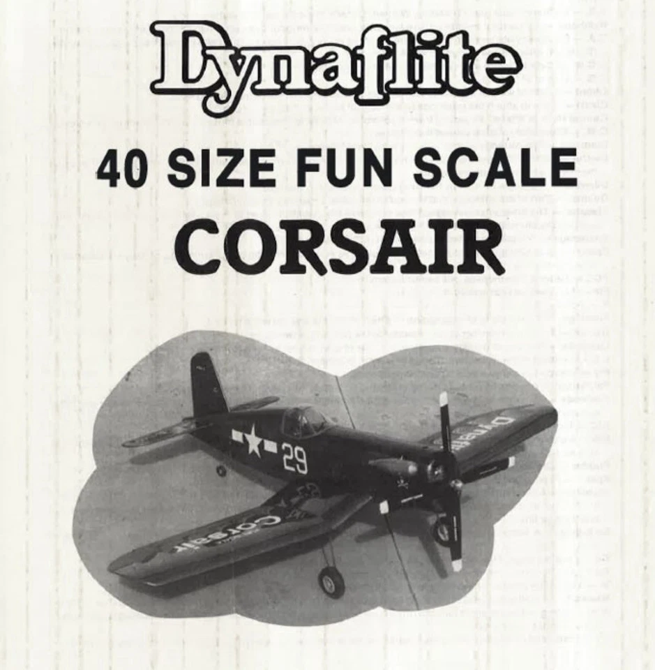 Dynaflite Fun Scale Corsair by Mark Smith RC Airplane Short Kit + PDF Plan - Image 2 of 4