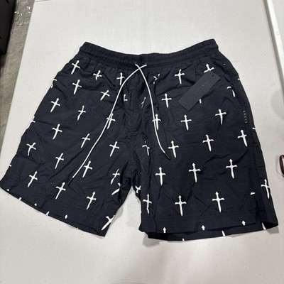 Saint Morta Men s Shorts With Dagger Design Size L (D5,C12)
