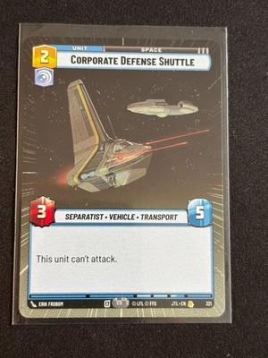 Corporate Defense Shuttle XJTL 321 Hyperspace Jump to Lightspeed Star Wars