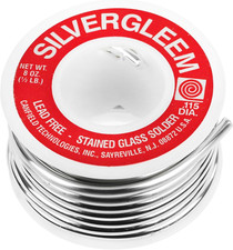 Silvergleem Lead Free Silver Solder Wire for Stained Glass Solder Crafting and J
