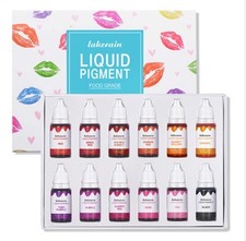 Lakerain Liquid Pigment Food Grade Compound Colorant Food Additives 12 X 10ml
