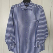 Nautica Mens L/S Blue Cotton Dress Shirt NWOT - Size 16.5/33-34 or Large