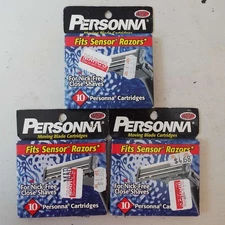 3 Vtg Personna MBC Moving Blade Cartridges Fits Sensor Razors 30 Total (10-pk)