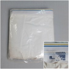 Vtg Stafford Essentials Classic Fit Briefs Underwear Mens Size 40 White 4-Pack