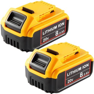 Pack 8.0AH For Dewalt 20V 20Volt Max XR Lithium Battery DCB206-2 DCB205 DCB200