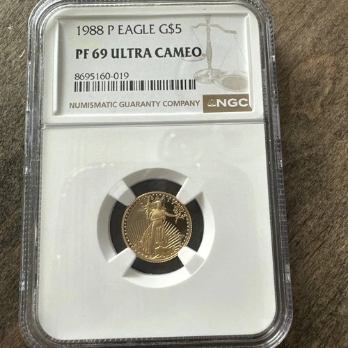 1988 Gold Eagle $5 Tenth-Ounce MS 69 NGC 1/10 oz.