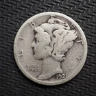 1921  **D**MERCURY   HEAD  SILVER DIME - FREE SHIPPING! C2495