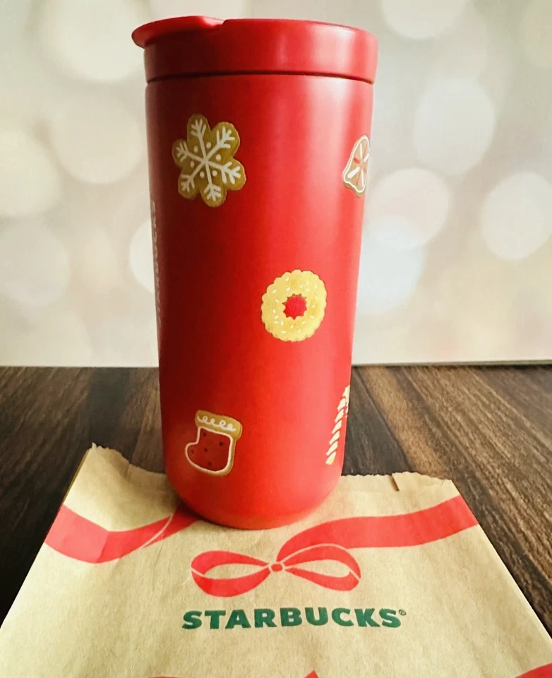 🎄NUEVO CON ETIQUETAS Starbucks 2025 Holiday Red Gingerbread Galleta Vaso SS ¡DIFÍCIL DE ENCONTRAR!!🎄 Foto 3 de 4