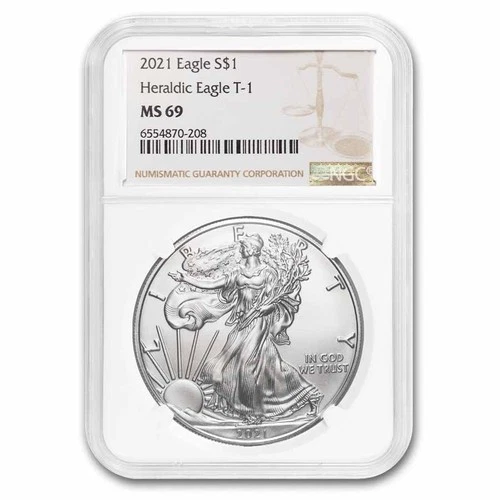 2021 American Silver Eagle (Type 1) MS-69 NGC