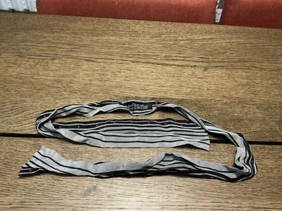 Vintage Vicky Davis Vera All Silk Tout Soie Scarf - Black & Gray Stripes