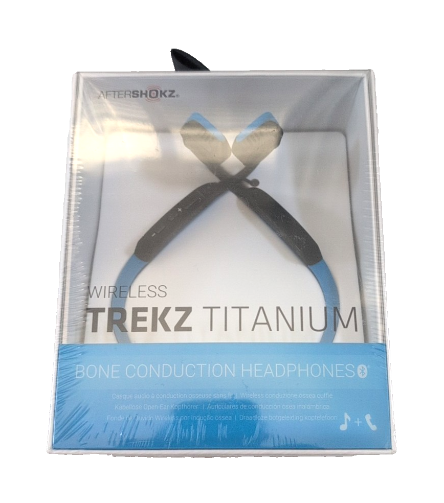 Aftershokz Titanium BLUE Wireless Bone Conduction Headphones AS600