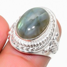 Labradorite Gemstone 925 Sterling Silver Jewelry All Size Ring For Gift