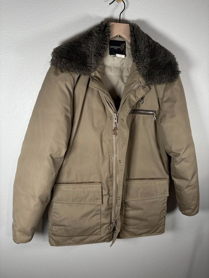 Chaqueta de invierno/caza Browning Down para hombre 38 cuello de piel sintética bronceado aislante Foto 2 de 4