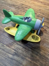 Green Toys Green/Yellow Seaplane Airplane Toy Made with Recycled Plastic EUC T8