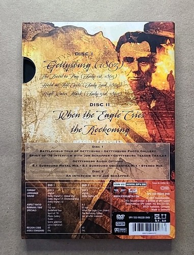 Iced Earth - Gettysburg (1863) (DVD, 2005, ALL REGION) - Picture 2 of 6