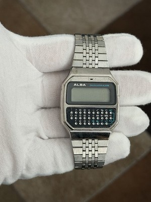 Rare Vintage Alba Calculator Alarm Y739-5000 Men s Digital Watch JDM 1970s