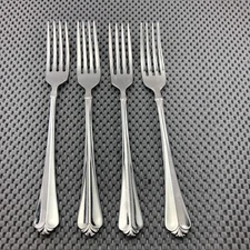 Oneida Juilliard Cube Dinner Forks 8"  18/10 Stainless Steel - Set of 4