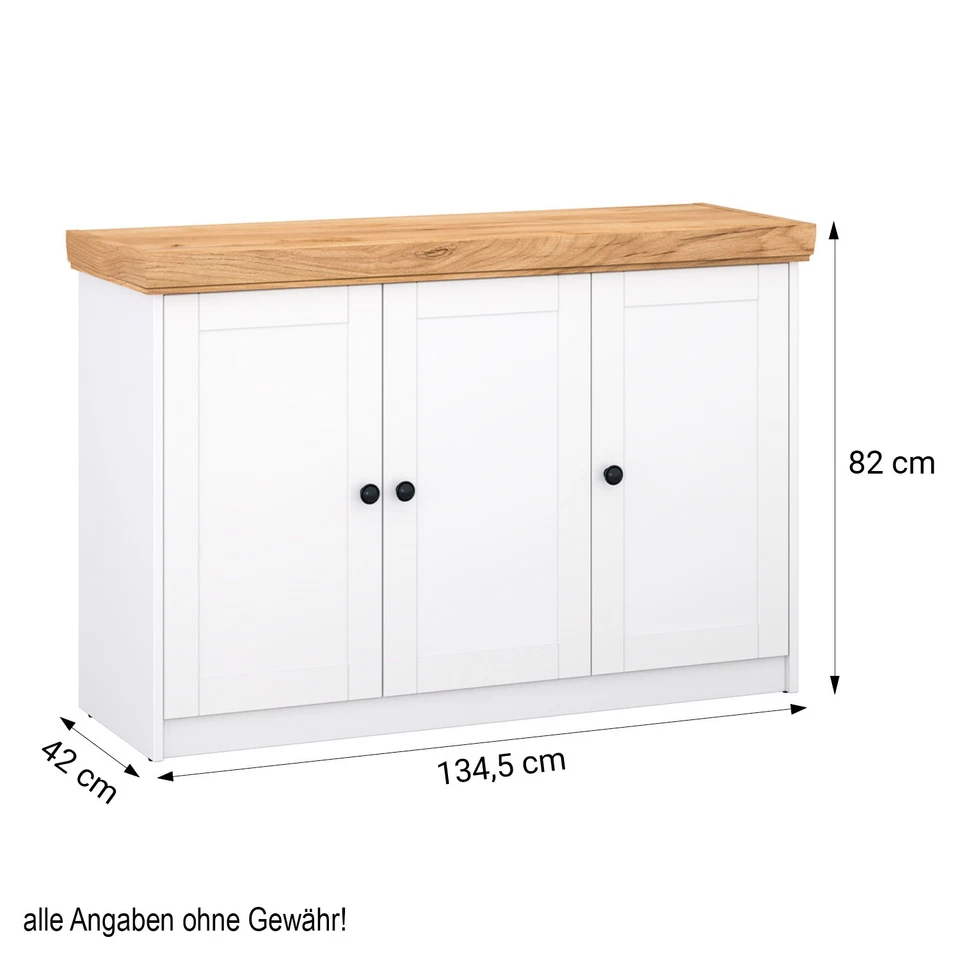 Sideboard Buffet Bois Enfilade Commode Meuble de Rangement Armoire Homestyle4u - Photo 4/4