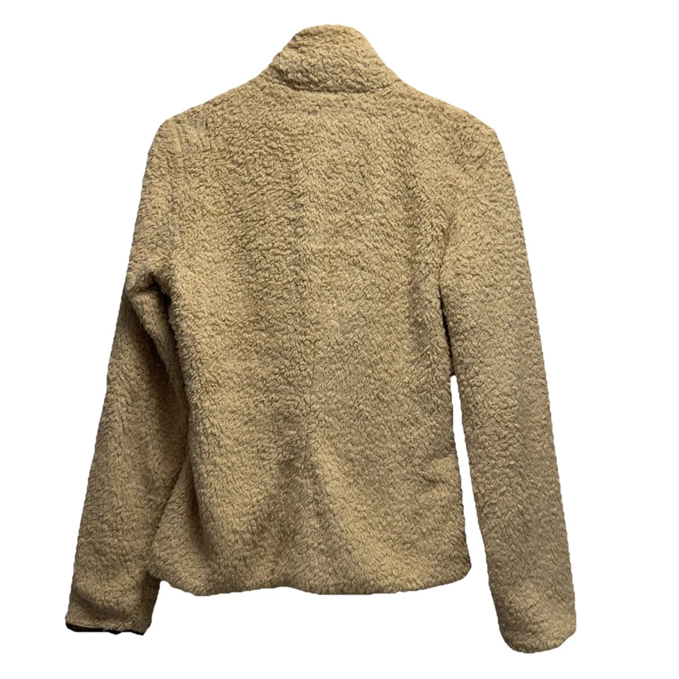 Jaqueta suéter Patagonia feminina M zíper completo bege Los Gatos difusa Sherpa lã - Imagem 4 de 4