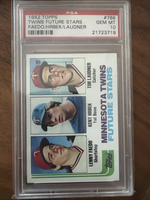 1982 Topps #766 Kent Hrbek/Lenny Faedo/Laudner RC Rookie PSA 10