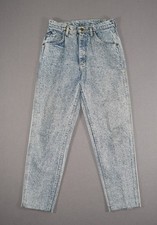Vintage Lee Jeans Womens 11 28x28 Acid Wash Denim High Waist Tapered Made USA