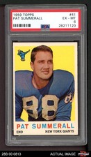 1959 Topps #41 Pat Summerall Giants-FB Arkansas PSA 6 - EX/MT