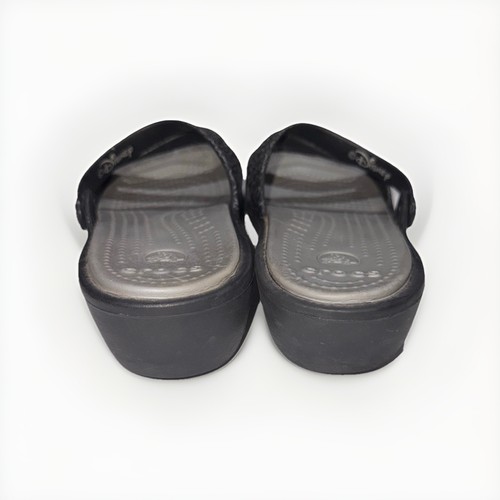 Crocs Disney Mickey Mouse Womens Sandals Size 9 Black Silver Wedge Patricia Shoe - Picture 5 of 9
