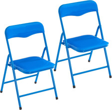 Padded Folding Chair for Kids, Set of 2, Blue, Ages 3 