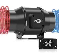 6" Inline Duct Fan 420 CFM Silent Exhaust Blower w/ Speed Control for Grow Tent