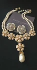 MIRIAM HASKELL 2-PC SUITE IVORY BAROQUE FAUX PEARL ICE MONTÉE GILT BRASS ACCENTS