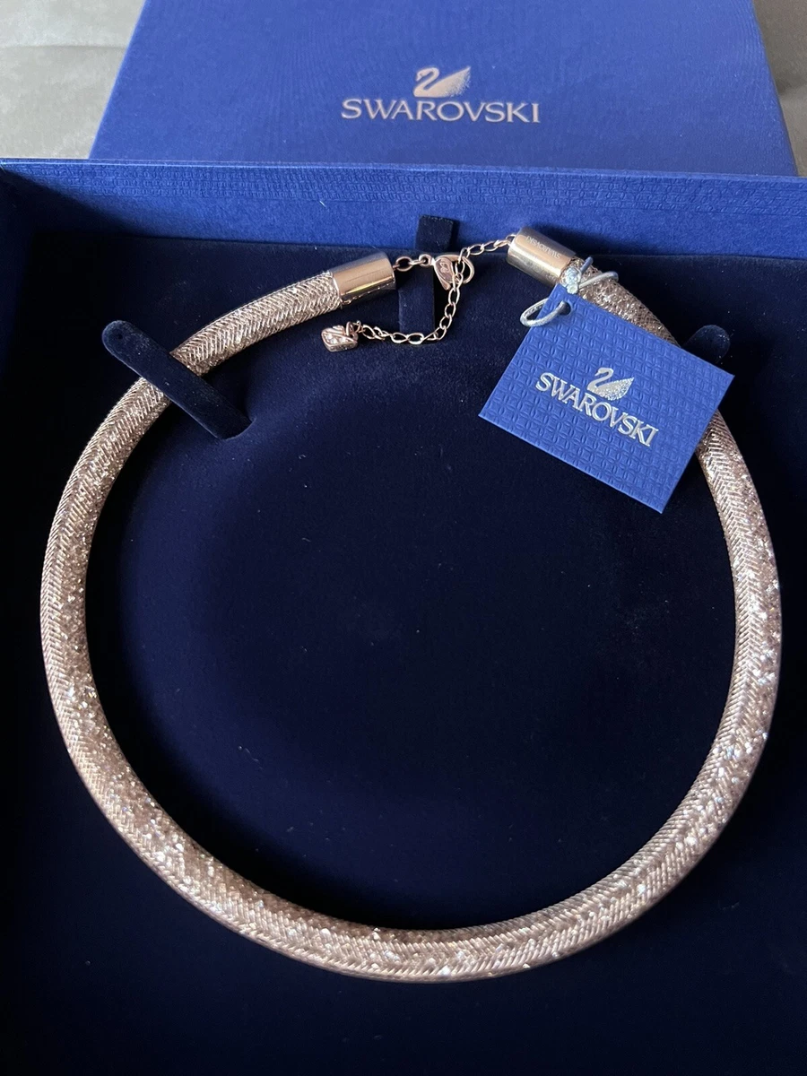 NWB SWAROVSKI Stardust Mesh Crystal Beige Necklace eBay