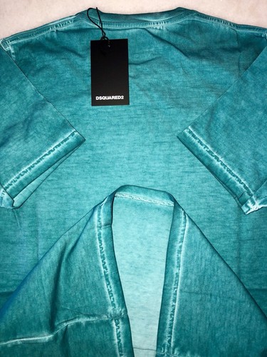 DSQUARED2 Oil Die Front Logo Premium Aqua Wash SS T-Shirt Size Medium $298 ITALY - Picture 12 of 12