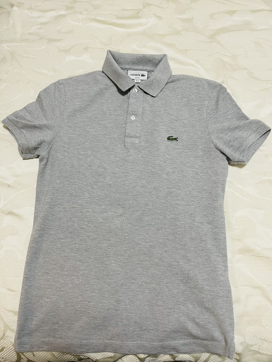 トップス L1212 LACOSTE POLO SHIRT GRAY Lacoste Original L.12.12 Loose fit 80's crocodile Polo Grey
