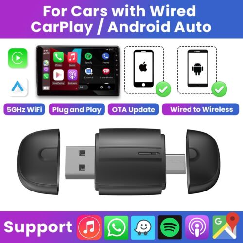 2 in 1 Wireless CarPlay Adapter USB BT Dongle Box Für Apple CarPlay Android Auto - Bild 5 von 7